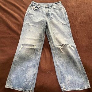 Women’s Size 15 Grunge Punk Acid Washed Ripped Jeans
